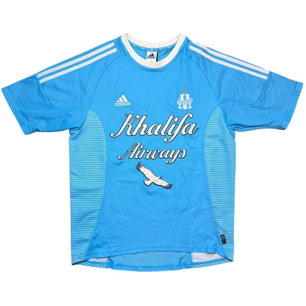 Vintage 2002 2003 Adidas Olympique Marseille Away Jersey Medium Khalifa Airways